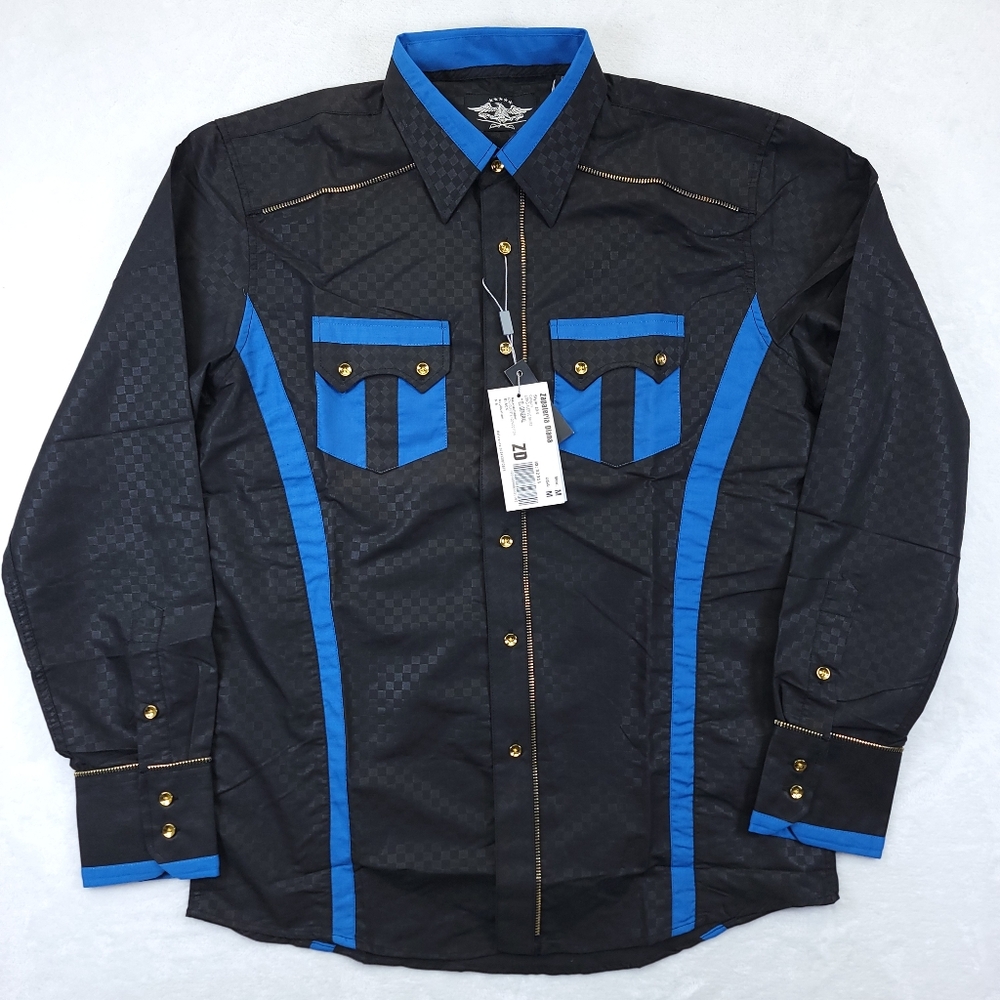 Camisa El General Sz M Men's Casual Shirt Zapateria Diana Zd-6 Black NWT